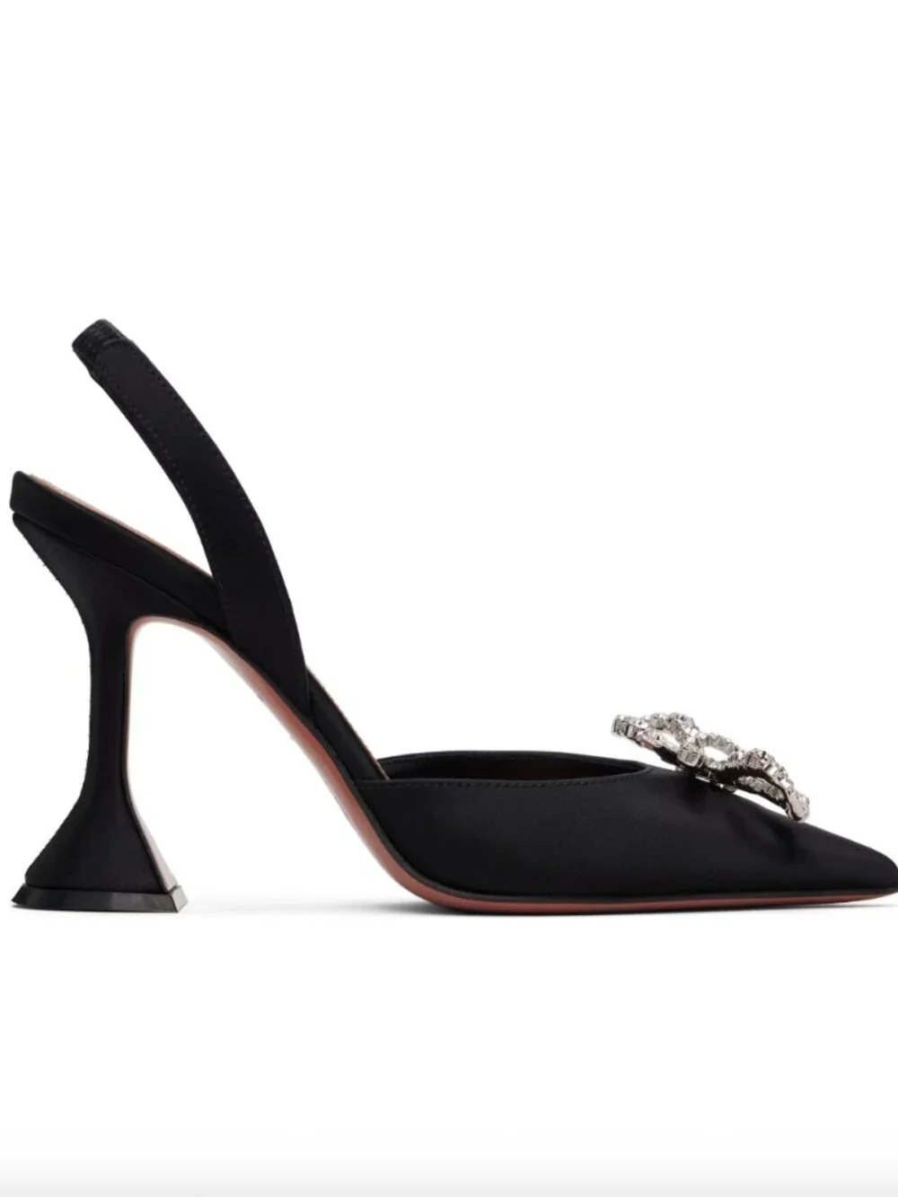 Amina Muaddi Black Rosie Sling Heels (Size 7)